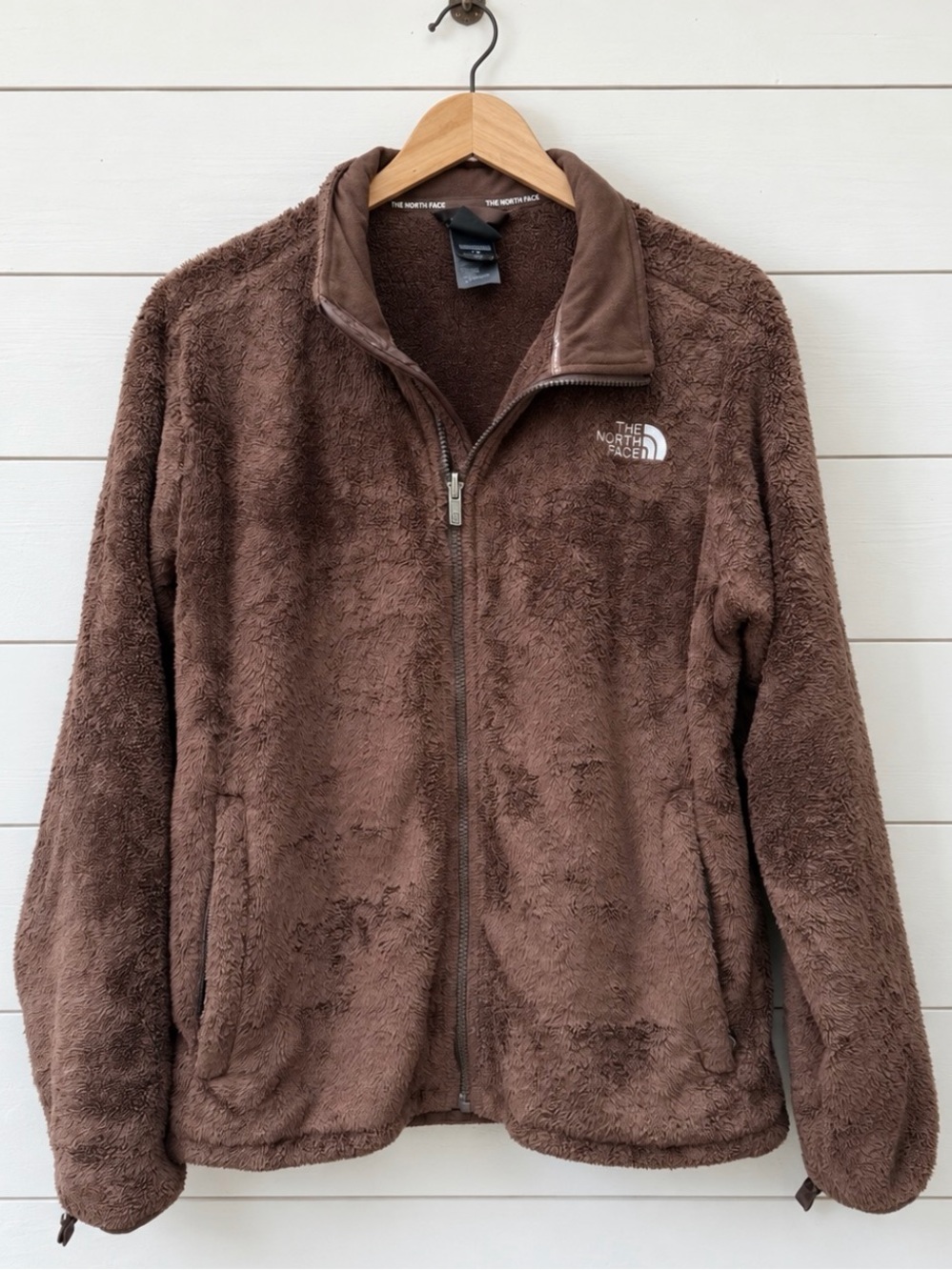 The North Face Women’s L Brown Teddy Fleece Full Zip Jacket Gorpcore Y2K Outdoor